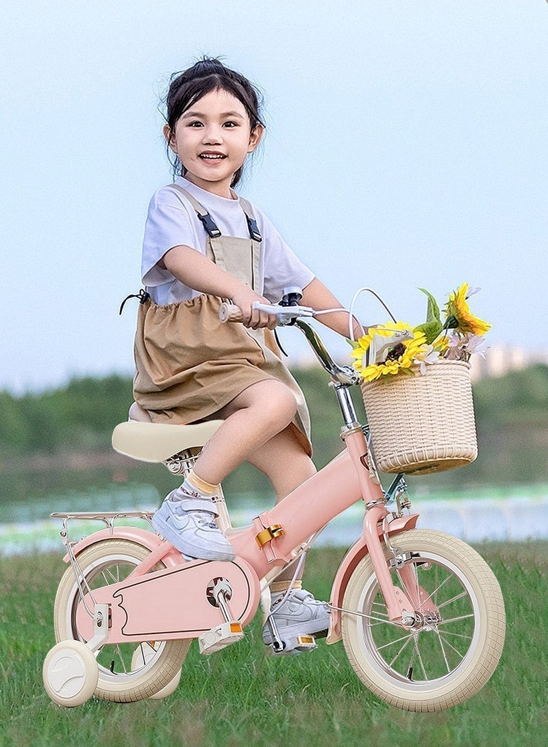 MaBaby Kids Foldable Bicycle High Carbon Steel 12-14-16-18 Inch, with Flashing Training Wheels and Adjustable Seat, for Kids 2-10 Years Boys and Girls - Image 3